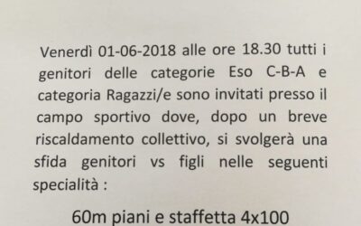 TUTTI IN PISTA! GENITORI vs FIGLI – Venerdì 1 giugno ore 18.30