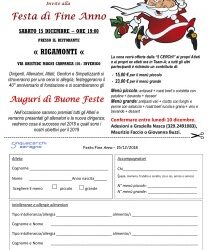 FESTA DI FINE ANNO – SABATO 15 DICEMBRE ORE 19.00